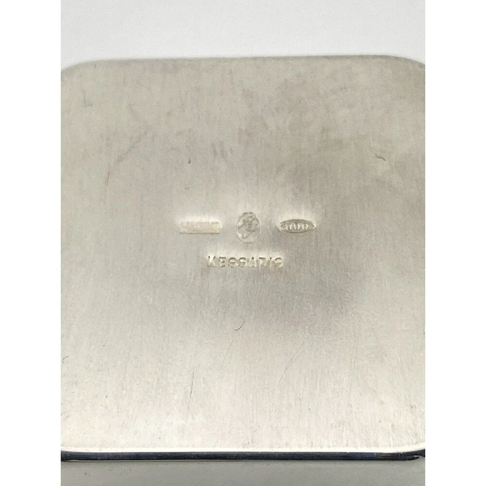 Vintage Kessaris Italian 800 Silver Delta Gamma Sorority Pillbox Boxed